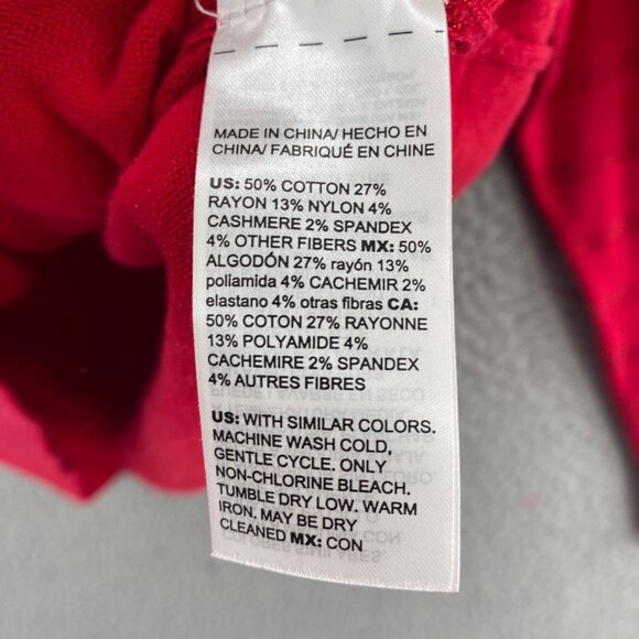 Chicos Sweater Womens 1 US Medium Red Zenergy Cotton Cashmere Blend Lurex Stripe - Picture 6 of 9